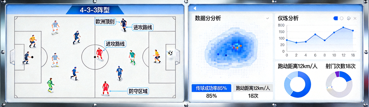 欧洲顶级足球俱乐部战术板与数据分析仪表盘